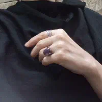 انگشتر نقره امیتیست و یاقوت سرخ