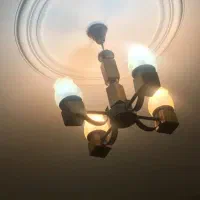 لوستر چهارشعله چوب و فلز
