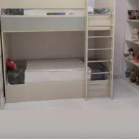 تخت دوطبقه فلزی و چوبی تک