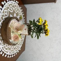 شمع گل پیونی ظرفی/شمع چوبی