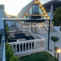 کلبه سویسی جکوزی چوبی سنگی ایزدشهر