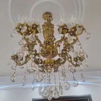 دو عدد لوستر برنجی ۵ شاخه ۱۰ لاله