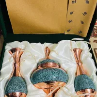 ست سه تکه گلدان و شکلات خوری فیروزه کوب