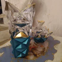گلدان شکلات خوری بوهمیا چک آبی