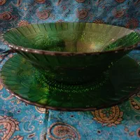 کاسه بزرگ و پیاله بزرگ سبز آنتیک