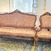 مبل استیل ۹ نفره  همراه با میز ناهار خوری ۸ نفره