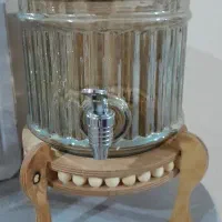 کلمن شیشه ای پایه چوبی