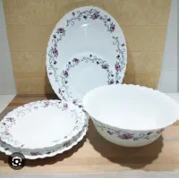 سرویس آرکوپال چینی چایخوری نعلبکی زرین ظروف چوبی
