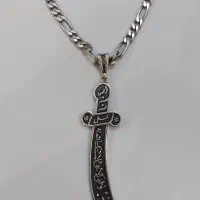 گردنبند نقره طرح شمشیر ذوالفقار