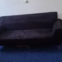 مبل سه نفره مشکی تمیز سالم