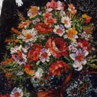 تابلو فرش دستبافت گل