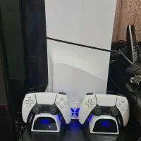 ps5 اسلیم دیسک خور بهمراه پایه شارژ و فن اورجینال