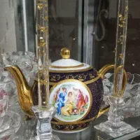 قوری سرمه ای اصل لیلی و مجنون طلاکوب