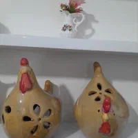 مجسمه چینی و جا سیگاری کفش برنزی