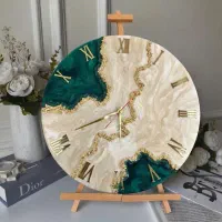 ساعت دیواری رزینی دست‌ساز - طرح و رنگ دلخواه شما