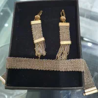 دستبند و گوشواره شالی نقره شیک