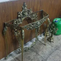 آینه و شمعدان برنزی قدیمی