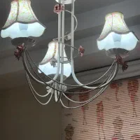 لوستر سه شاخه و پرده زبرا