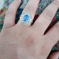 انگشتر نقره سنگ توپاز اصلی
