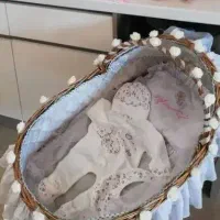 سبد حصیری تزیینی حمل نوزاد