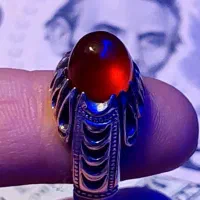 انگشتر نقره عقیق لامپی ابدار