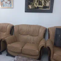 مبلمان هفت نفره چرم طبیعی مارک مبلیران