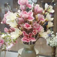 درختچه های کنار سالنی و گل های وارداتی