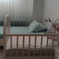 تخت کودک از تولد تا ۷سال تمام چوب
