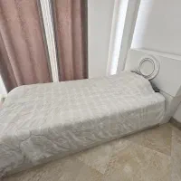 تخت چوبی یکنفره ۹۰*۲۰۰ بهمراه تشک و زیرتختی جک دار