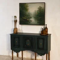 آینه کنسول فرانسوی سبز