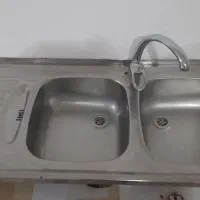 سینک ظرفشویی دوقلو با شیر
