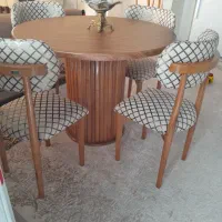 نهار خوری چوبی 4 نفره  پایه گلدانی