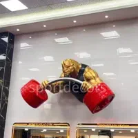 مجسمه کرگدن بدنساز وزنه بردار ورزشی فایبرگلاس