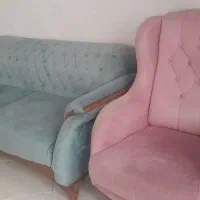 مبل ۸ نفره با کلاف تک.رنگ پاستیلی