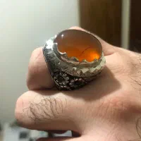انگشتر عقیق پرتقالی اصل یمن