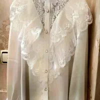 شومیز مجلسی سفید(تور دار نو)