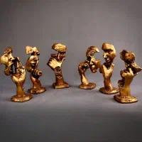 مجسمه رخ طلایی ۶ عددی|مجسمه، تندیس، ماکت|بیجار, |دیوار