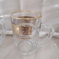 6 عدد استکان فرانسوی طلاکوب