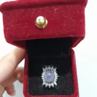 انگشتر نقره زنانه نگین کبود
