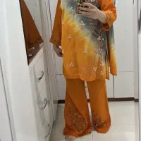 تونیک شلوار و شال گل دوزی شده بسیار خنک