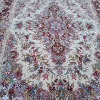 فرش دستبافت ۹متری خطیب مرینوس گل ابریشم تبریز