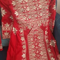 ست مادر دختری لباس بلوچی قرمز آینه دار بسیار زیبا