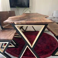 میز ناهارخوری ۴،۶،۸ نفره (ترکیب گردو و پروفیل