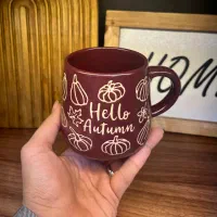 ماگ سرامیکی طرح دار Hello Autumn دو رنگ