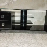 میز تلویزیون شیشه ای بزرگ وسالم