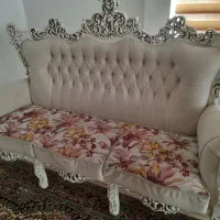 مبل استیل سلطنتی ۹ نفره سفید پتینه