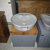 روشویی کابینتی٪ طوسی بلوطی با کاسه طوسی کد۳۶