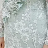 پیراهن مجلسی جنس دانتل کره رنگ سبز ماچا