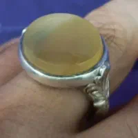 انگشتر نقره عقیق زرد لیمویی (مناسب حکاکی و محرم )