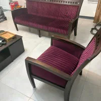 مبل ۷نفره چوب و‌ پارچه